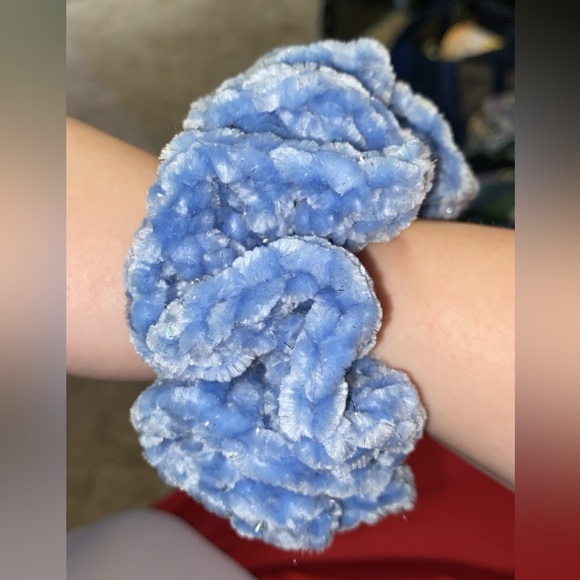 Crochet Velvet Scrunchie Hair Accessory - Picture 2 of 2